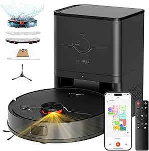 Uninell Robot Vacuum Cleaner with Mop, 5000Pa Suction, Lidar Navigation