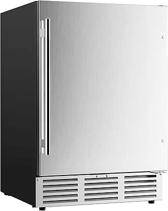EUHOMY Beverage Refrigerator: Built-in/Freestanding Cooler 180 Can Capacity, Stainless Steel Door, Outdoor Fridge for Soda, Beer, Wine