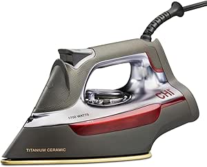 CHI Clothes Steam Iron: Powerful Steam, Temperature Guide, 1700W, Titanium Ceramic Soleplate