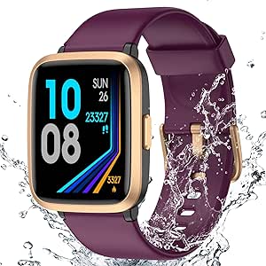 Fitness Tracker Watch with Heart Rate Monitor, Large Screen Pedometer & Sleep Monitor - Waterproof Smartwatch for Women Men