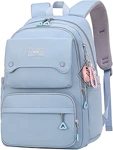 JiaYou Casual Backpack for Teen Girls & Women - School & Travel Laptop Bag, 26L, Blue