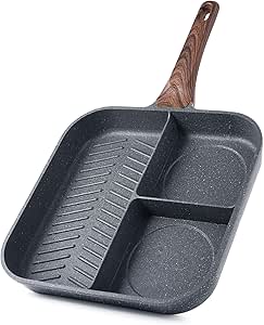 Sensarte 11-Inch Square Grill Pan: Nonstick Breakfast Skillet