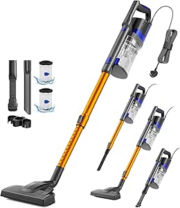 VACTechPro Corded 3-in-1 Stick Vacuum, Powerful 600W, Lightweight Design, 800ML Dustbin, Upright Handheld for Hardwood & Pet Hair