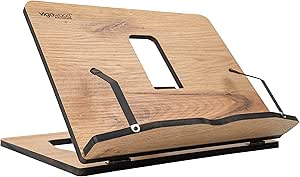 Wooden Book Stand for Reading & Cooking - Cookbook Holder Bed Stand