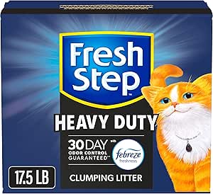 Fresh Step Clumping Cat Litter, Heavy Duty 30-Day Odor Control, Carbon Technology, 17.5 lb