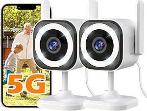 Brand Outdoor Security Camera 3MP WiFi CCTV System for Home, Pet & Baby - Color Night Vision, Alarm Siren, IP66 Waterproof - 2 Pack