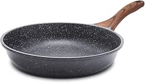 SENSARTE Granite Coated Frying Pan - Healthy Nonstick Chef's Skillet for Omelettes - PFOA Free Stone Cookware (9.5 Inch)