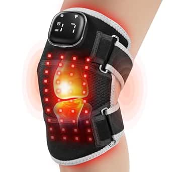 AFFLAT Red Light Therapy & Vibration Massage Knee Brace - Pain Relief, Near Infrared Light, Wireless Controller - Knee/Shoulder/Joint/Elbow