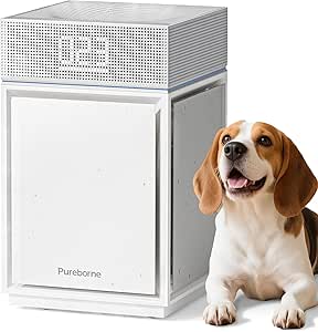White Air Purifier for Large Room, 3600 Sq Ft, True HEPA Filter, PM 2.5 Sensor