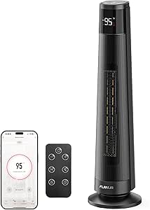 Ceramic Heater with Remote Control & Timer, 70° Oscillation, 1500W, 3 Heat Modes - Ideal for Office & Home