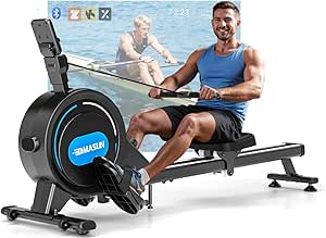 DMASUN Magnetic Rowing Machine - 350 LB Capacity, Foldable Rower with App, 16/32 Resistance Levels