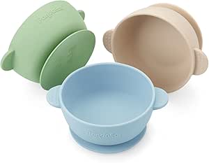 PandaEar Baby Suction Bowls Set| 3-Pack for Toddlers| Soft Silicone, BPA-Free