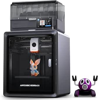 ANYCUBIC Kobra S1 3D Printer: Drying/Printing Combo, 4-8 Color, Ultra-Fast Multicolor, Major Filaments, 250x250mm Size
