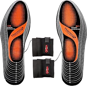 Thermrup Heated Insoles: Foot Warmers, Rechargeable Battery, Far Infrared - Size 4.5-14, 4 Temp Settings