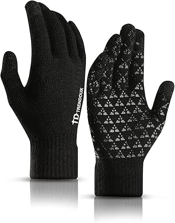 TRENDOUX Winter Gloves - Touch Screen Thermal Knit Glove for Cold Weather Running