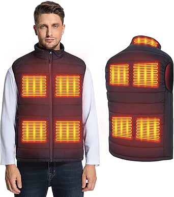 Heated Vest with 20000mah Power Bank, 3 Temp Settings - Outdoor Body Warmer for Women & Men - Motorcycle Fishing