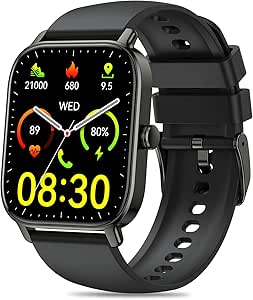 Fitness Tracker Smartwatch for Women: Answer Calls, Heart Rate Monitor, Waterproof, Pedometer - Android Compatible