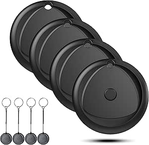 Air Tags 4-Pack: Smart Tracker for Apple Find My, Keys Finder with 80dB Alarm, Replaceable Battery, IP67 Waterproof - Luggage, Backpack, Wallet