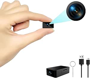 Cuoum Mini Camera 1080P Micro Camera with Audio, Surveillance Cam, One-Button Operation, Indoor/Outdoor Cam - No WiFi/Bluetooth