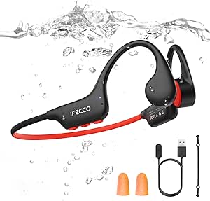 IFECCO Waterproof Bone Conduction Headphones 6.0 for Swimming - IP68, Underwater MP3, Bluetooth - Ideal for Running, Cycling