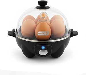 DASH Electric Egg Cooker: Hard Boiled, Poached, Scrambled Eggs - Auto Shut-Off - Black, 7 Eggs