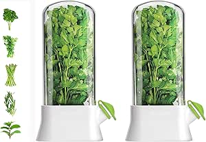 MosQuick Herb Saver Pod for Fridge - Keep Greens Fresh Longer - Mint Basil Coriander Storage - Plastic Container - Big Size 27 x 13 cm