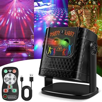 Toyvile Disco Ball Light: Mini DJ Party Lights with Remote Control & Sound Activation - Stage Lights for Home Parties