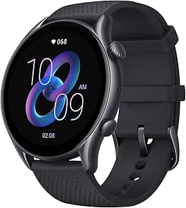 Amazfit GTR 3 Pro Smart Watch: 1.45" AMOLED, 150+ Sports Modes, GPS, Heart Rate, Sleep, Stress, SpO2, Bluetooth, Alexa - Black