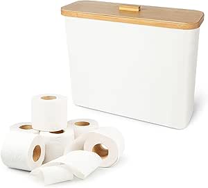 Bamboo Toilet Paper Storage Basket: Holds 13 Rolls, Bathroom Organizer & Dispenser