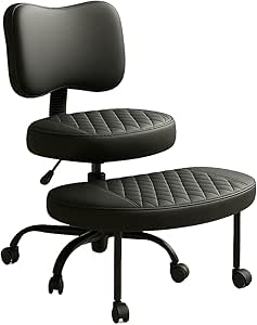 Ergonomic Meditation Chair for Adults | Back Support, Cushioned Seat | ADHD Yoga, Criss Cross Sitting | Height Adjustable, 360° Swivel