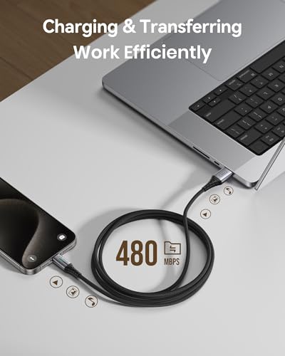 INIU 2m Type C Fast Charging Cable for iPhone 15 Pro, Samsung S25, Pixel 9