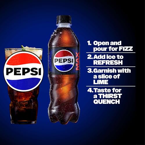 Pepsi Max 500ml Cans - Zero Sugar Soda, 24 Pack