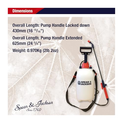 Spear & Jackson 5L Pump Action Pressure Sprayer for Gardens