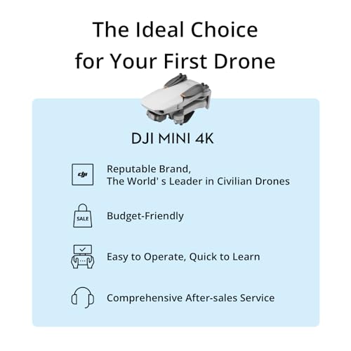 DJI Mini 4K Camera Drone Combo for Adults, 3-Axis Gimbal, 10km Video, Auto Return, 2 Batteries, QuickShots