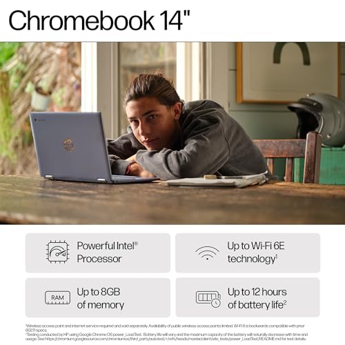 HP Chromebook 14-inch | Intel Processor | 4GB RAM | 128GB Storage | HD Display | Chrome OS | Dual Speakers