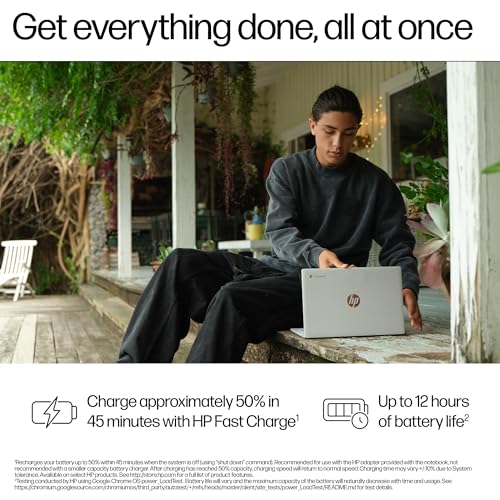 HP Chromebook 14-inch | Intel Processor | 4GB RAM | 128GB Storage | HD Display | Chrome OS | Dual Speakers