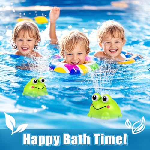 Light up Frog Water Spray Bath Toy for Toddlers, Rechargeable, Sensory Shower, Boys Girls 6-12 Months, 1-4 Years