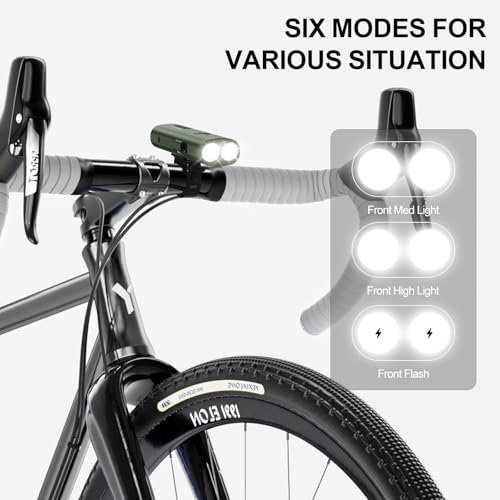 Bike Lights Front LED Torch, 1000LM Super Bright, Rechargeable - Waterproof, 6 Modes for Cycling, Fishing - 22 Hrs Runtime