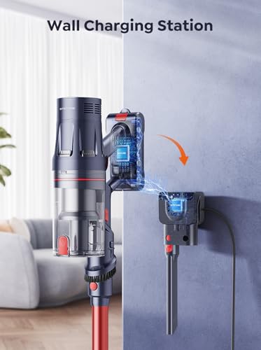 INTETURE 600W Cordless Vacuum: 65Mins Stick, Self-standing Upright, Wall Mount, Touch Screen - Hardwood, Carpet, Pet Hair