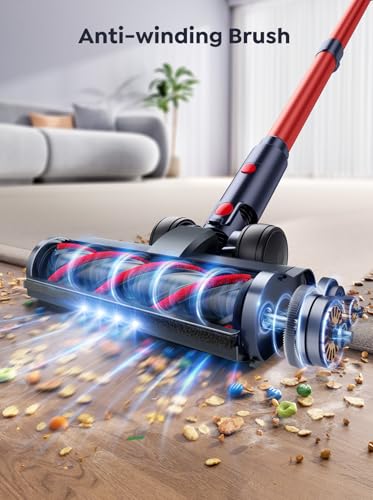 INTETURE 600W Cordless Vacuum: 65Mins Stick, Self-standing Upright, Wall Mount, Touch Screen - Hardwood, Carpet, Pet Hair