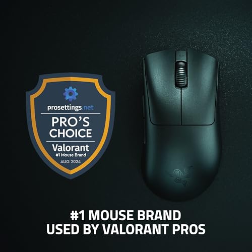 Razer DeathAdder V3 Pro Wireless Gaming Mouse, 63g Lightweight, Focus Pro 30K Sensor, Gen-3 Switches, HyperSpeed - Black