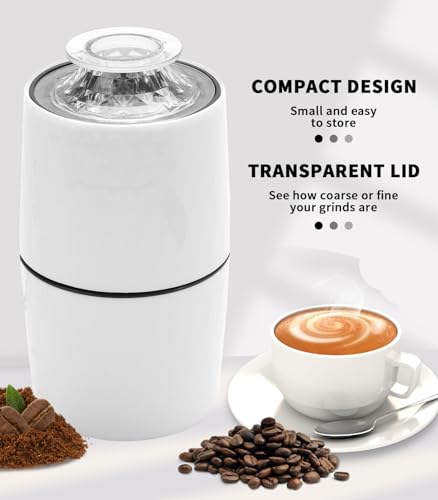 Coffee Co. 5-inch Grinder: Stainless Steel Blades, One-Touch Control for Beans, Spices, Nuts & Herbs