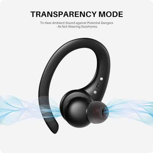 Tribit Wireless Sport Earbuds, Bluetooth 5.2, Noise Cancelling, IPX8, Earhooks