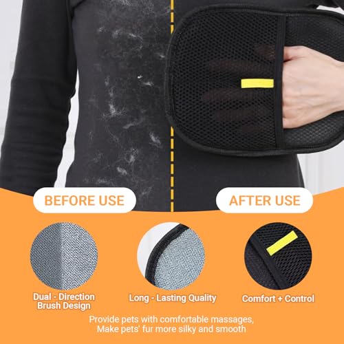 Ovyntremis Pet Hair Remover Gloves - Efficient Grooming for Dogs & Cats, Deshedding & Bathing