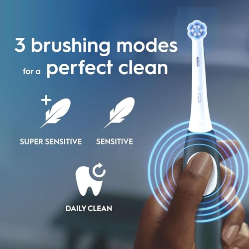 Braun Oral-B iO2 Toothbrush Kit, Gentle Care Head, Travel Case & Holder - Forest Green, Adults, UK Plug