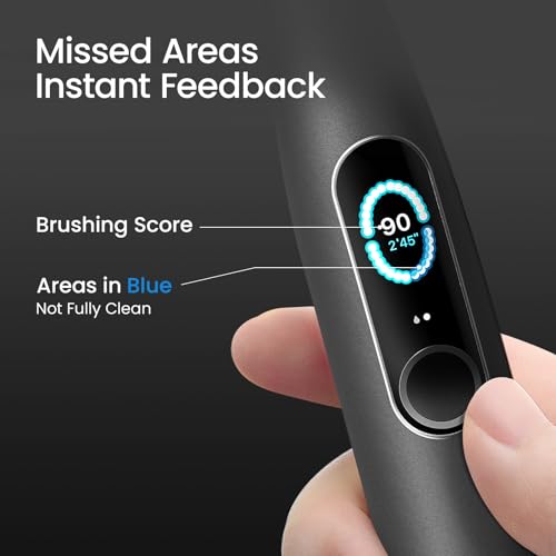 Oclean X Pro Elite Sonic Toothbrush, Smart Screen, 8 Areas Tracking, Wireless Charge - Black