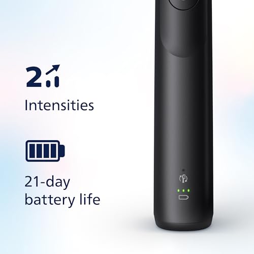 Philips Sonicare 5300 Electric Toothbrush - 2 Intensity Levels, Pressure Alert - SmarTimer, EasyStart - Black - Sonic Power