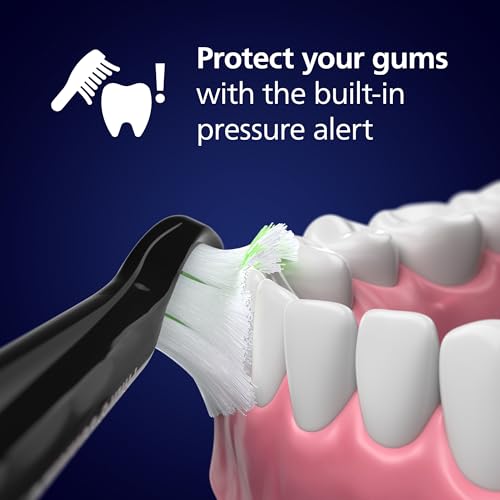 Philips Sonicare 5300 Electric Toothbrush - 2 Intensity Levels, Pressure Alert - SmarTimer, EasyStart - Black - Sonic Power