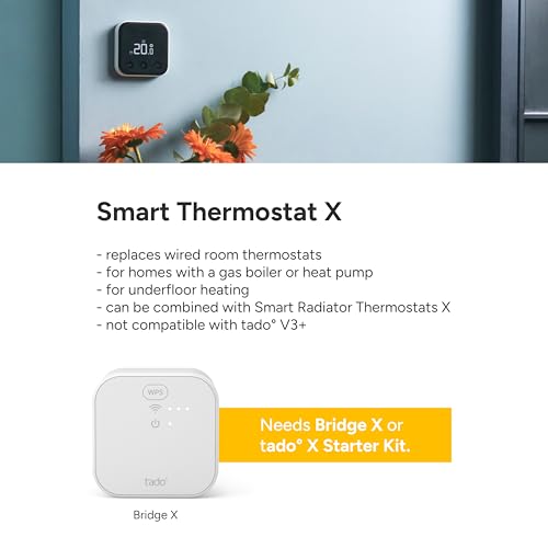 tado Smart Thermostat X - Wired Room Control, App & Speaker Compatible