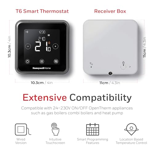 Honeywell Home T6 Smart Thermostat with Wired Connectivity, Black
